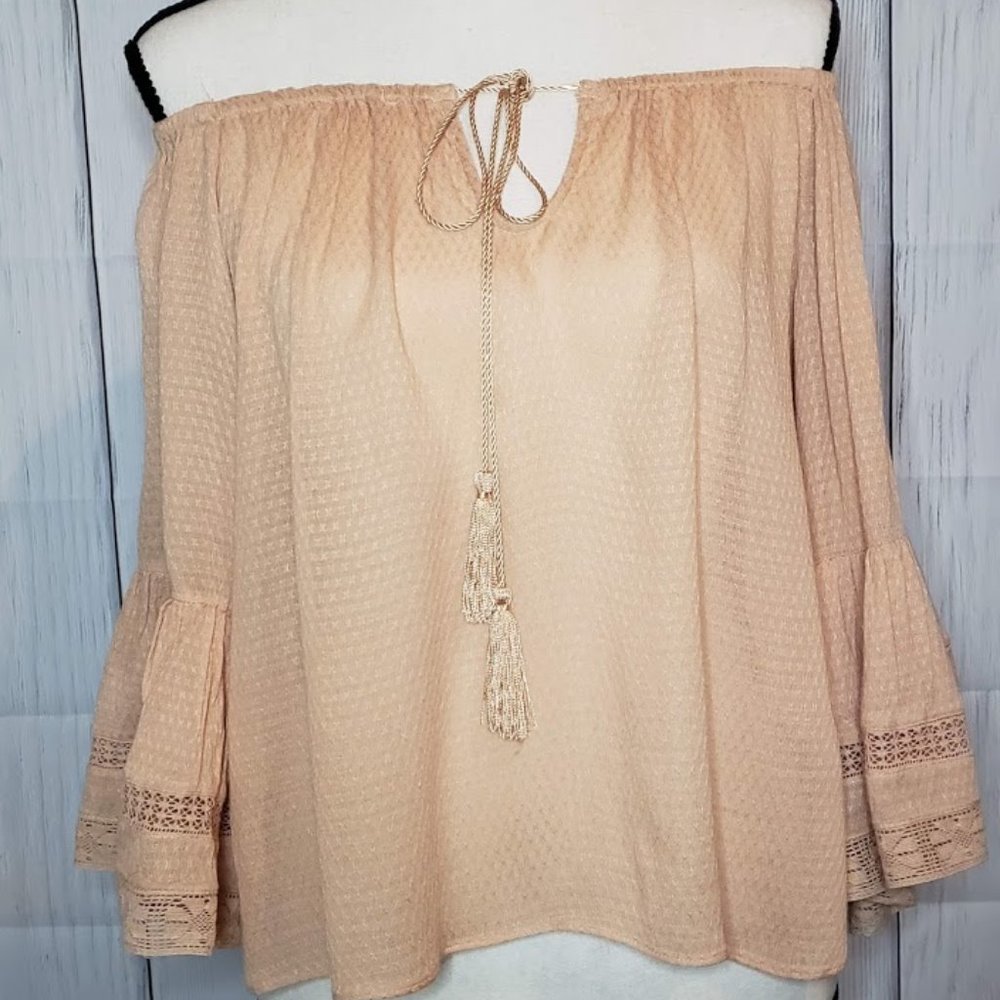 💛Zara💛 Bell Sleeve Champagne Shirt - Picture 3 of 6